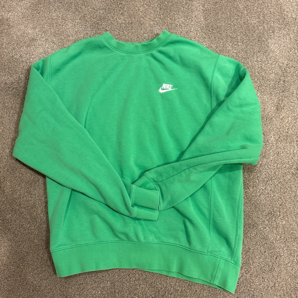 Nike Men's Vibrant Green Crewneck Sweater